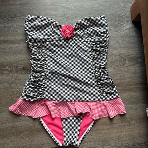 Hobie Pink and Black Checkered Swimsuit